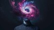 © ChaoticMind - A man's silhouette with a vibrant cosmic swirl around the head depicting powerful cosmic energies and deep space