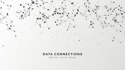 Poster - Abstract mesh vector background. Futuristic technology style card. Lines, point, planes in 3d space.