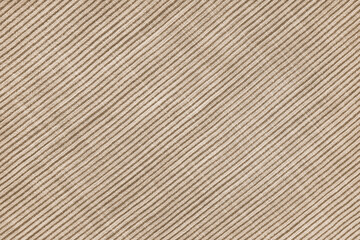 Canvas Print - Natural linen texture as background, brown cotton fabric with diagonal line striped pattern, texture close up, top vies, flat lay. Backdrop, wallpaper. Matereal for clothes, curtain and upholstery