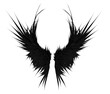 3D rendered dark fantasy wings in a transparent background