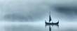 Viking Longship at Sea A Viking longship sails through misty northern waters captured with minimal atmospheric lighting and photorealistic details to evoke the eras rugged essence