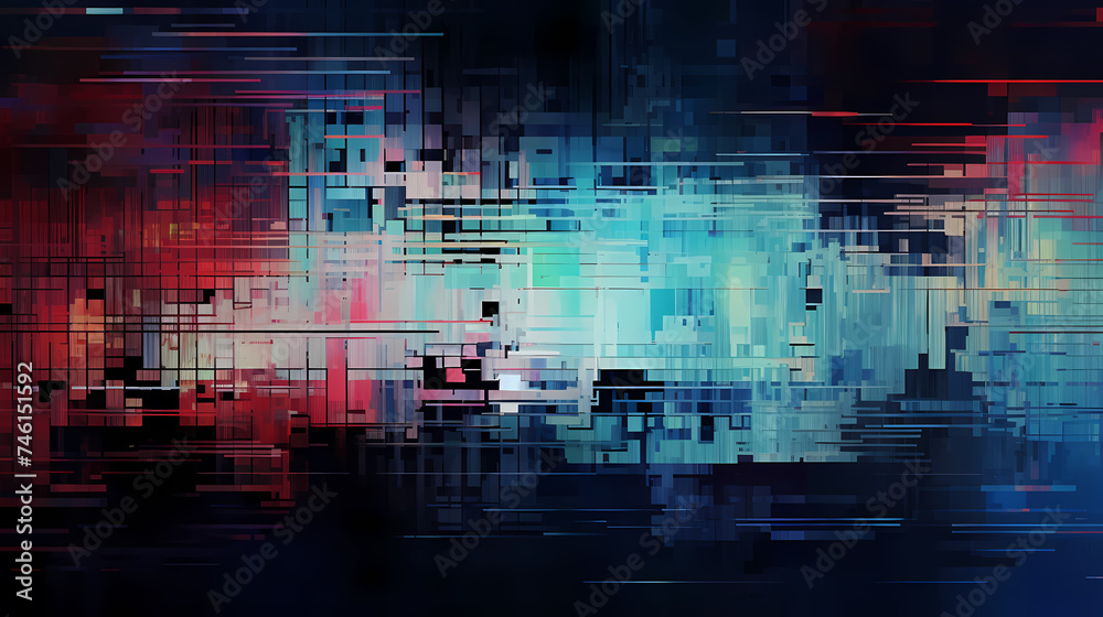 Abstract terminal display with line of code, warning and exclamation ...