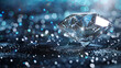 diamond closeup on a dark background with space for text, banner for a jewelry store with copy space