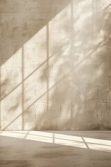 Poster - Sunlight Casting Shadows on Beige Wall and Floor