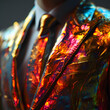 Colorful Men's Formal Suit with Shiny Colorful Dust Effect