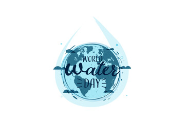 Aufkleber - World water day. Save water for Suatainable, ecology and environment conservation concept design.Vector illustration.