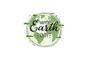 Aufkleber - Happy Earth Day. Save the World for Suatainable, ecology and environment conservation concept design.Vector illustration.