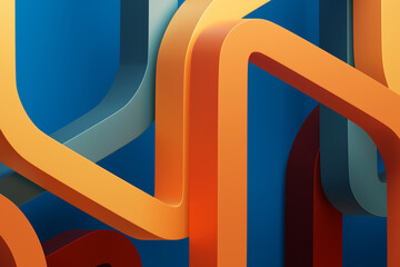 Poster - 3d illustration of geometric   colorful   pattern of simple geometric  shapes