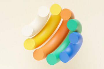 Poster - Colorful hemispheres .  Abstract illustration, 3d render.