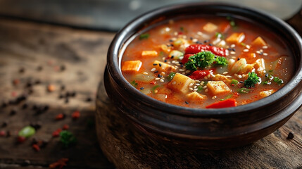 Wall Mural - Korean soup made with ginseng promotes well-being. AI generative image