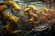 © juliars - Innovative Robotics arm factory. Panel line. Generate Ai