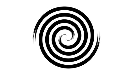 Takarangi Maori Double-Ended Spiral Symbol with Brush Stroke
