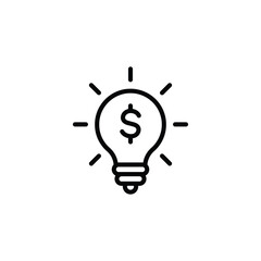 Light bulb with dollar symbol icon vector