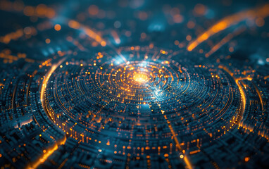 Wall Mural - Ring technology abstract background,created with Generative AI tecnology.