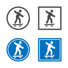 Wall Mural - vector set of skate, skateboard, skating place, skating sport, pictogram