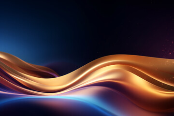 Poster - abstract futuristic background, glowing neon, black background, dark