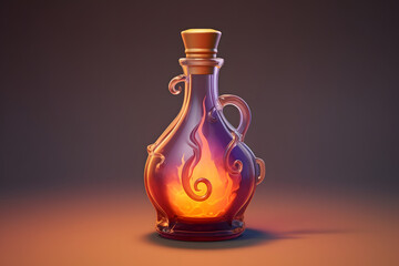 Canvas Print - 3d witch Transformation Elixir in a bottle