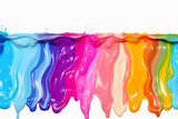 Fototapeta Przestrzenne - colorful liquid paint, white background, colorful liquid dripping, digital art