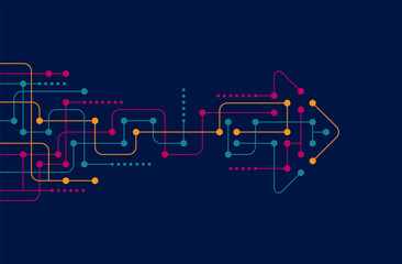 Abstract arrow direction. Technology background. High speed. Hi-tech