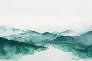 Sticker - Minimalist watercolor landscapes with a zen vibe