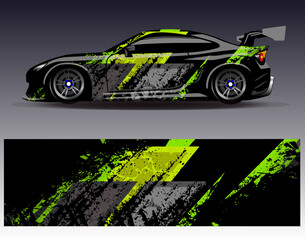 Car wrap design vector.Graphic abstract stripe racing background designs for vehicle, rally, race, adventure and car racing livery