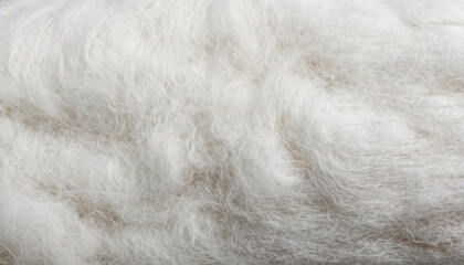 Wall Mural - White felting wool as background, closeup view