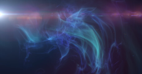Wall Mural - Purple energy cosmic dust and wave lines futuristic magical glowing bright. Abstract background