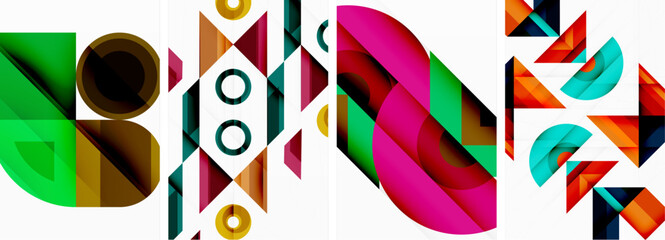 Triangle poster abstract background set for wallpaper, business card, cover, poster, banner, brochure, header, website