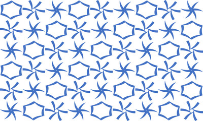 diagonal line blue yellow hexagon flower star pattern design for fabric print, line patter screening, repeat seamless patter
