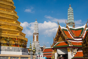 Wat Phra Kaew, Temple of the Emerald Buddha. Bangkok, Thailand.