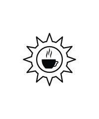 Poster - sun with tea cup icon, vector best flat icon.