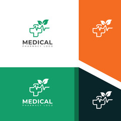 Wall Mural - Creative Medical pharmacy logo design vector template.