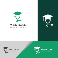 Creative Medical school logo design vector template.