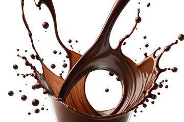 Wall Mural - Dark chocolate coffee splash is presented 