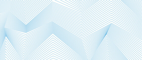 Wall Mural - bright blue minimal refracted lines abstract technology background. vector banner tech design