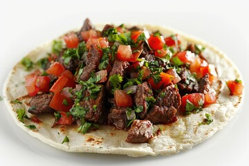 Wall Mural - Taco With Beef In Tomato Sauce And Salsa, Generative AI