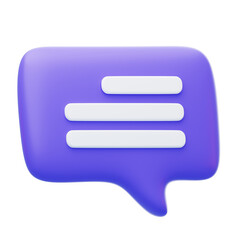 Aufkleber - 3D Chat Box For Interactive Communication. 3d illustration, 3d element, 3d rendering. 3d visualization isolated on a transparent background