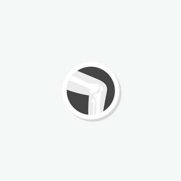  Knee joint icon sticker isolated on gray background