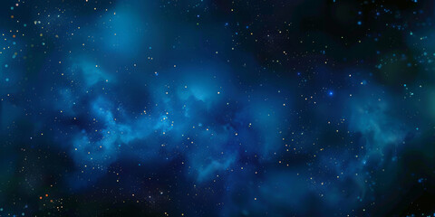 Wall Mural - blue watercolor space background with stars, milky way, nebula, galaxy, cosmos milky way, blue background banner,  night sky background