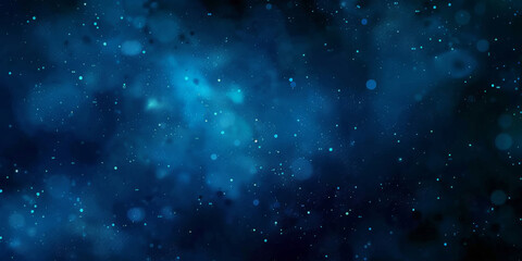 Wall Mural - blue watercolor space background with stars, milky way, nebula, galaxy, cosmos milky way, blue background banner,  night sky background