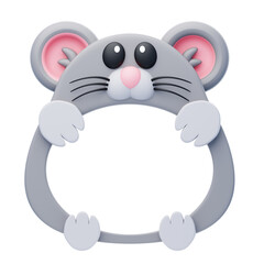 Poster - 3D Mouse Shape Animal Frame