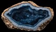 Single blue agate geode macro close-up