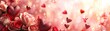 : A captivating banner designed for Valentine's Day, featuring romantic elements such as hearts, flowers, and a warm color palette. 