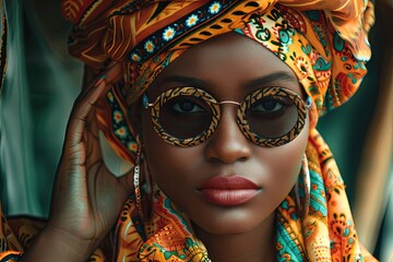 Canvas Print - An emotional image of a person wearing a cultural or traditional outfit celebrating diversity in fashion. 