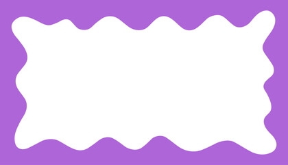 Aufkleber - Wave rectangle frame. Doodle scalloped edge border with wavy pattern. Graphic design. Cute curved frame box. Geometric abstract background. Hand drawn vector illustration isolated on white background.