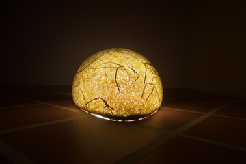 Beautiful as well strange light lamp made of plastic fibers.