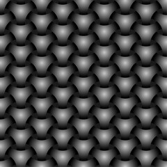 Sticker - Black geometric 3d texture. Abstract vector seamless pattern.