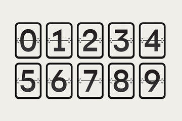 Poster - Plastic score board digits vector set
