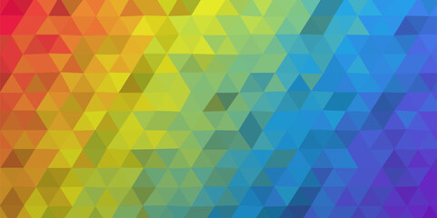 Wall Mural - Abstract low poly rainbow color texture background design. multicolor backdrop in origami style. abstract geometric pattern colorful polygon mosaic triangle background. low poly geometric pattern.