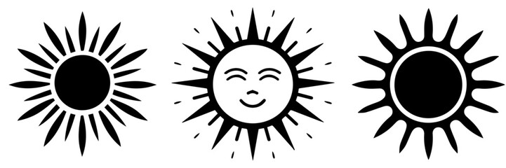 Sticker - black and white background with sun